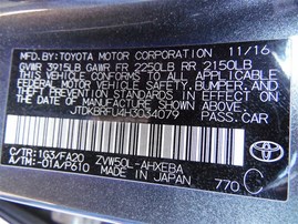 2017 Toyota Prius Gray 1.8L AT #Z24768